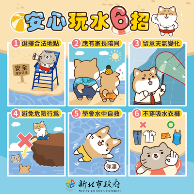 主旨:暑假期間宣導水域安全,以防溺水事件發生。圖片